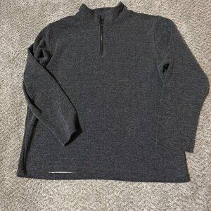 GAP Sweater Men's XL Charcoal Gray Heather Quarter Zip Pullover Sweater Cotton